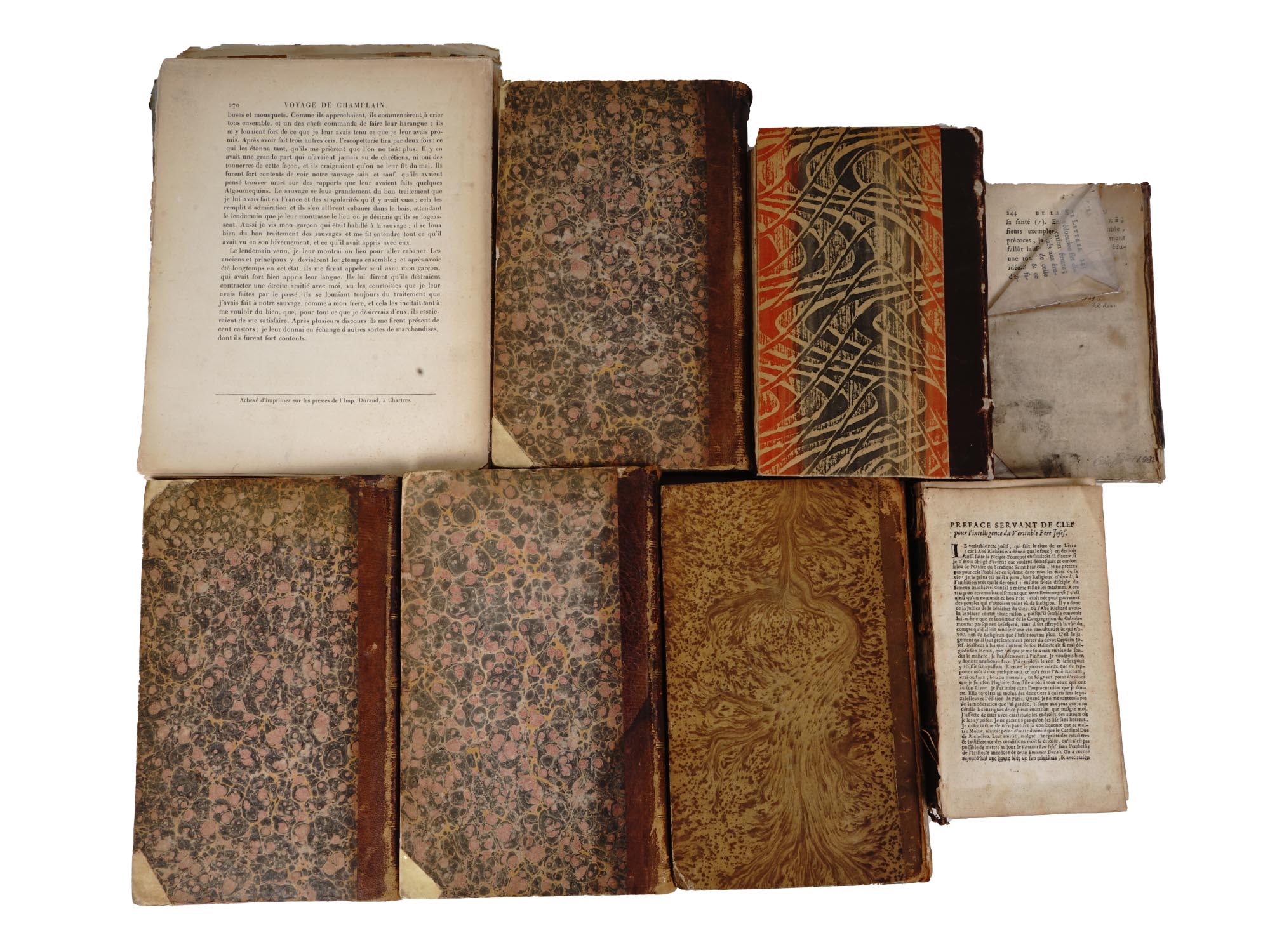 COLLECTION OF ANTIQUE FRENCH LIBRARY BOOKS PIC-2